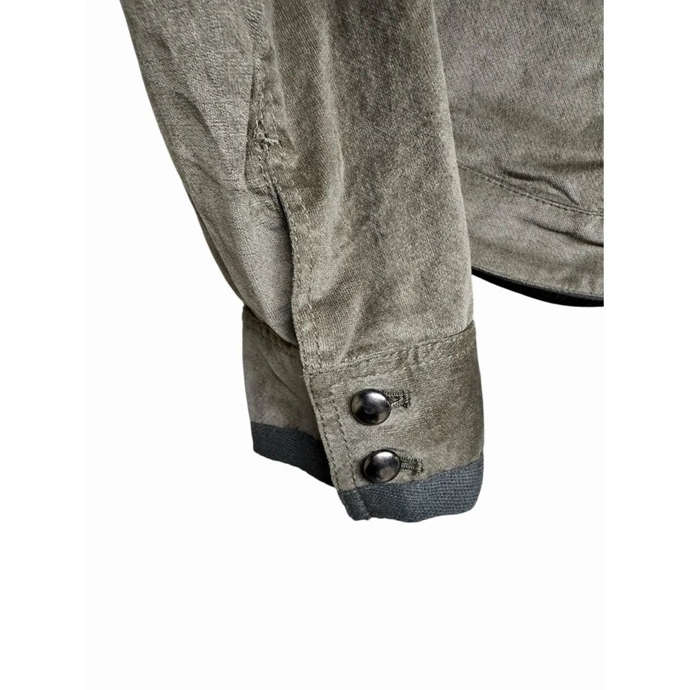 FREE PEOPLE We The Free Officer Velvet Jacket Gravel Stone Women's Size Small‎